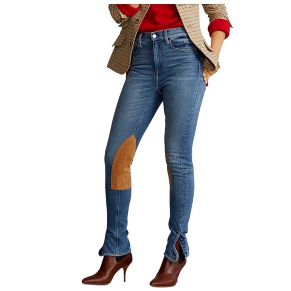 Polo Ralph Lauren Suede Patches Jeans 25 - Picture 2 of 15